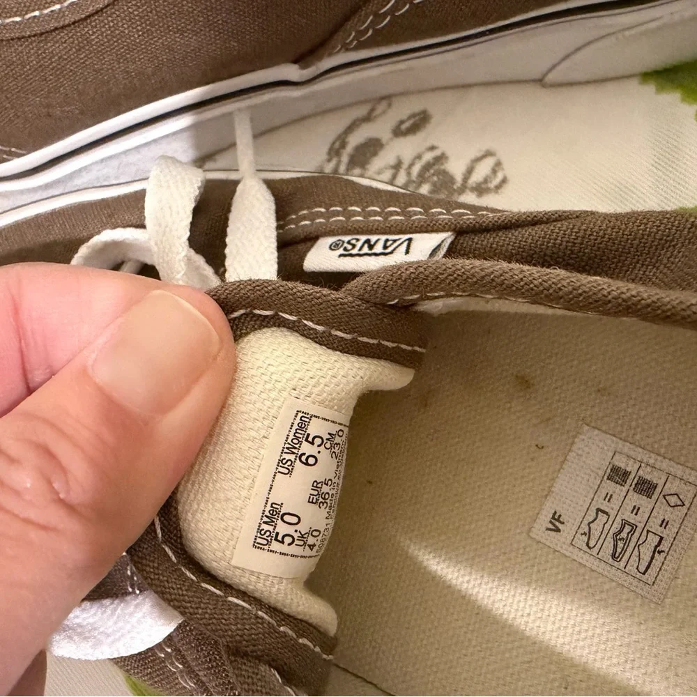 Vans forest green Canvas Sneakers with White Accents - Picture 4 of 5